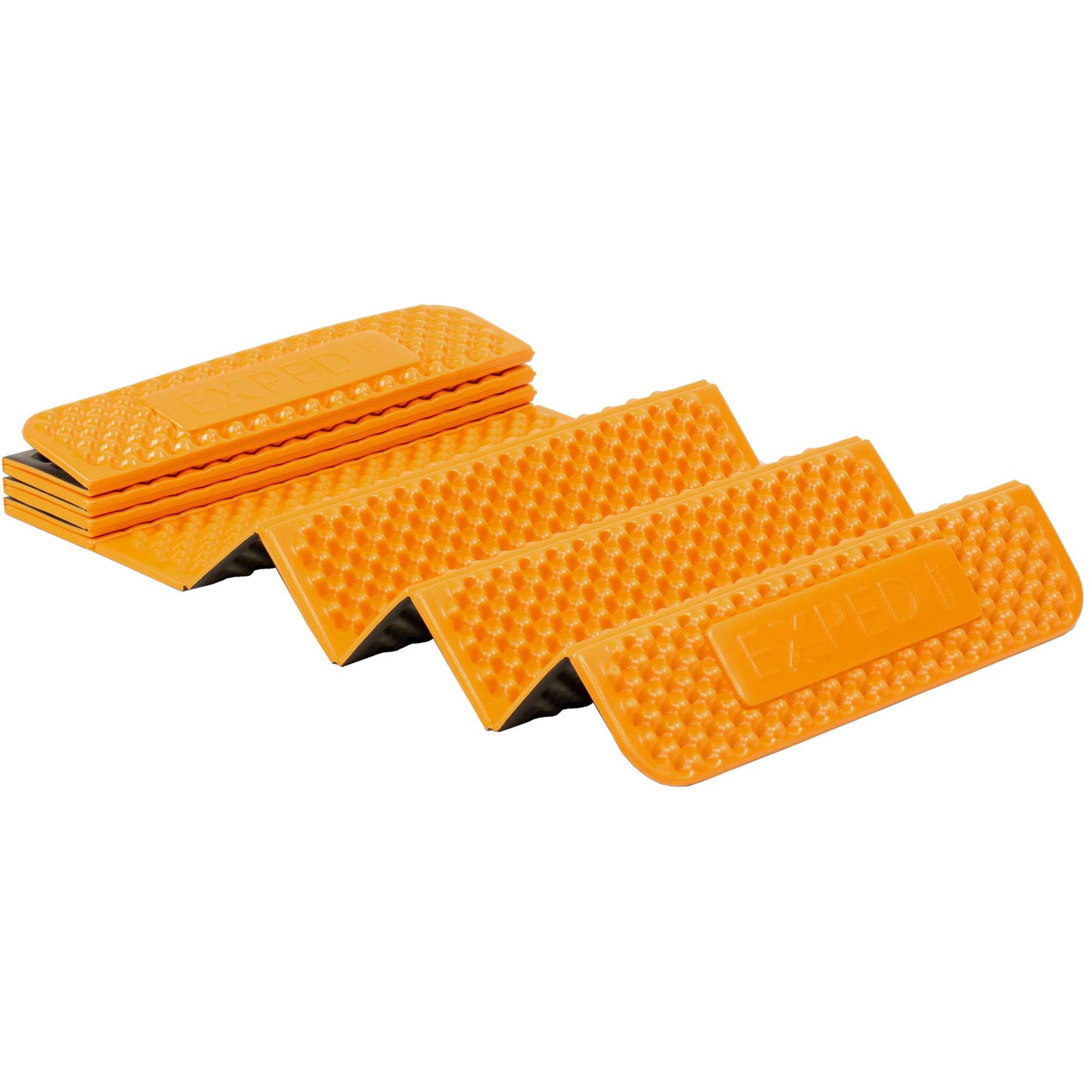 Ett vikbart liggunderlag i orange färg
