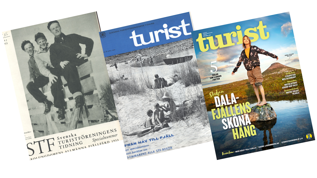 Tre omslag av tidningen Turist.